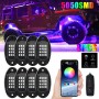 8 in 1 DC12V Car Mobile Phone Bluetooth APP Control  RGB Symphony Chassis Light with 16LEDs SMD-5050 Lamp Beads