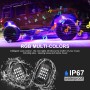 8 in 1 DC12V Car Mobile Phone Bluetooth APP Control  RGB Symphony Chassis Light with 16LEDs SMD-5050 Lamp Beads