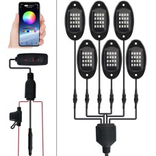 6 в 1 DC12V CAR Мобильный телефон Bluetooth Control RGB Симфонический шасси с 16LEDS SMD-5050 Beads