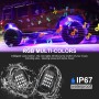 6 in 1 DC12V Car Mobile Phone Bluetooth APP Control  RGB Symphony Chassis Light with 16LEDs SMD-5050 Lamp Beads