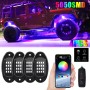 4 in 1 DC12V Car Mobile Phone Bluetooth APP Control  RGB Symphony Chassis Light with 16LEDs SMD-5050 Lamp Beads