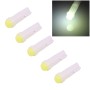 5 PCS T5 0.5W 20LM White Light 1 LED COB LED Instrument Light Bulb Dashboard Light for Vehicles, DC 12V(White)