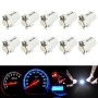 10 PCS T8.5 5050 Led 1 SMD Car Gauge Dash Bulb Dashboard Instrument Light Wedge Interior Lamp(White)