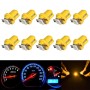 10 PCS T8.5 5050 Led 1 SMD Car Gauge Dash Bulb Dashboard Instrument Light Wedge Interior Lamp(Yellow)