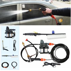 DC 12V Portable Double Pump + Brush High Pressure Outdoor Car Cigarette Lighter Washing Machine Vehicle Washing Tools