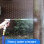25ft 2.5m Telescopic Soft Tube Household Car High PressureWash Water Gun Spayer Nozzle Garden Irrigation Set (Blue)