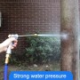 50ft 5m Telescopic Soft Tube Household Car High PressureWash Water Gun Spayer Nozzle Garden Irrigation Set (Blue)