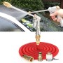 50ft 5m Telescopic Soft Tube Household Car High PressureWash Water Gun Spayer Nozzle Garden Irrigation Set (Red)