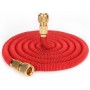 50ft 5m Telescopic Soft Tube Household Car High PressureWash Water Gun Spayer Nozzle Garden Irrigation Set (Red)