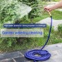 100ft 10m Telescopic Soft Tube Household Car High PressureWash Water Gun Spayer Nozzle Garden Irrigation Set (Blue)