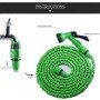 10-30 М телескопическая труба Расширяемая волшебная гибкая садовая водопояшная шланг с набором для аэрозольного оружия (зеленый)
