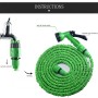 12.5-37.5m Telescopic Pipe Expandable Magic Flexible Garden Watering Hose with Spray Gun Set (Green)