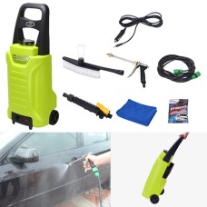 ANLAN Portable Hand Pull Cigarette Lighter Outdoor Car Washing Machine Vehicle Washing Tools with Shelf, Water Storage: 35L, DC 12V(Green)
