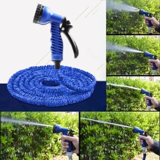 Durable Flexible Dual-layer Water Pipe Water Hose, Stretch Length: 7.5m-22.5m (US Standard)(Blue)