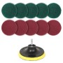 11 in 1 4 inch Sticky Disc Scouring Pad Floor Wall Window Glass Cleaning Descaling Electric Drill Brush Head Set