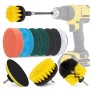 12 in 1 4 inch Sponge Scouring Pad Floor Wall Window Glass Cleaning Descaling Electric Drill Brush Head Set