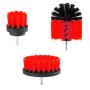 3 PCS Bathroom Kitchen Cleaning Brushes Kit for Electric Drill(Red)