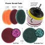 19 in 1 Household Nylon Hexagonal Electric Drill Brush Pads Scouring Sanding Disc Pad Kits