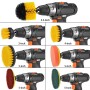 19 in 1 Household Nylon Hexagonal Electric Drill Brush Pads Scouring Sanding Disc Pad Kits