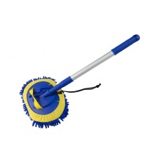 Chenille Water Brush Telescopic Rotary Roller Brush Cleaning Mop(Royal Blue)