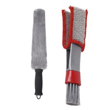 Инструмент по очистке кисти для очистки автомобильного воздуха, стиль: щетка для линейки+серая красная щетка