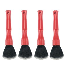 4 PCS Car Details Soft Bristle Interior Brush Crevice Cleaning Brush, Style: Short Red Handle