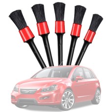 5 in 1 Car Detailing Brush Cleaning Natural Boar Hair Brushes Auto Detail Tools Products Wheels Dashboard, Random Color Delivery