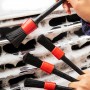 5 in 1 Car Detailing Brush Cleaning Natural Boar Hair Brushes Auto Detail Tools Products Wheels Dashboard, Random Color Delivery