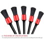 5 in 1 Car Detailing Brush Cleaning Natural Boar Hair Brushes Auto Detail Tools Products Wheels Dashboard, Random Color Delivery