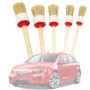 5 in 1 Car Detailing Brush Cleaning Natural Boar Hair Brushes Auto Detail Tools Products Wheels Dashboard (White)