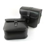 Motorcycle Accessories Modified Side of the Box Leather Bag Knight Bag Kit(Black)