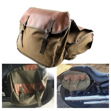MB-OT298 Motorcycle Accessories Modified Side of the Box Canvas Bag Knight Bag Kit(Khaki)