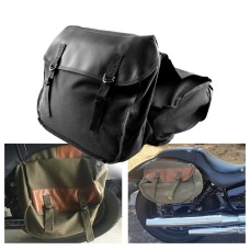 MB-OT298 Motorcycle Accessories Modified Side of the Box Canvas Bag Knight Bag Kit(Black)