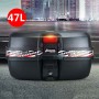 47L Electric Motorcycle Accessories Tail Box Large Capacity Tool Storage Box Trunk(668 Extra Large Black)