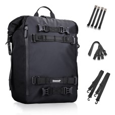 Rhinowalk Multi-Function Motorcycle Rear Seat Bag Combination Rear Shelf Pannier, Colour: Black 20L
