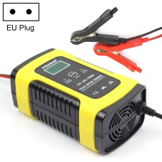 FOXSUR 12V 6A Intelligent Universal Battery Charger for Car Motorcycle, Length: 55cm, EU Plug(Yellow)