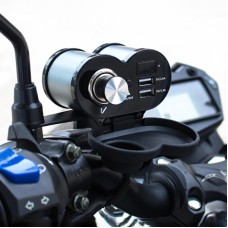 Портативный мотоциклетный алюминиевый сплав с двумя сплавами с двойным USB -зарядным устройством зажигалка (Cyan)