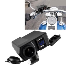 Universal Motorcycle Dual USB Ports 4.2A Phone Fast Charger with Cigarette Socket & Voltage Display & Switch, Ramdon Color Delivery