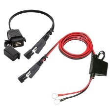 Motorcycle 5V 2.1A Waterproof USB Charger Kit SAE to USB Adapter, with Extension Harness