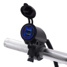 Мотоцикл Смеситель Двойной USB-зарядное устройство DC12-24V 4.2A IP66 с апертурой (синий свет)
