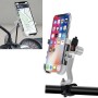 WUPP Motorcycle Waterproof QC 3.0 USB Port Fast Charger Adapter Aluminum Alloy Rearview Mirror Holder with Switch(Silver)