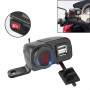 Motorcycle Digital Display Phone Charger Rearview Mirror Holder with Switch(Red Light)