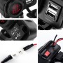 Motorcycle Digital Display Phone Charger Rearview Mirror Holder with Switch(Red Light)