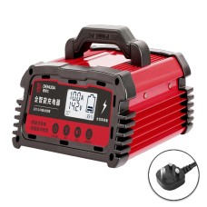 DEMUDA DC100 10A 12V / 24V Car Battery Charger Intelligent Pulse Repair Type Lead-acid Battery, Plug Type:UK Plug(Red)