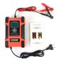 FOXSUR 12A / 12V / 24V Car / Motorcycle 7-stage Lead-acid Battery AGM Charger, Plug Type:EU Plug(Red)