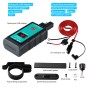 WUPP ZH-1422A3 DC12-24V Motorcycle Square Dual USB Fast Charging Charger with Switch + Voltmeter + Integrated SAE Socket + 1.4m OT Terminal Cable