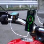WUPP ZH-1422B1 DC12-24V Motorcycle Square Single USB + PD Fast Charging Charger with Switch + Voltmeter + Integrated SAE Socket