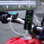 WUPP ZH-1422C1 Motorcycle Square Dual USB Fast Charging Charger with Switch + Integrated SAE Socket