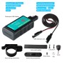 WUPP ZH-1422C2 Motorcycle Square Dual USB Fast Charging Charger with Switch + Integrated SAE Socket + 1m SAE Socket Cable