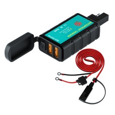 Wupp ZH-1422C3 мотоциклевой квадратный квадратный usb-зарядный зарядное устройство с выключателем + интегрированное гнездо SAE + 1,4 млн терминала для терминала